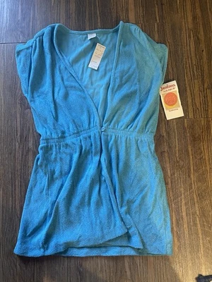 Vintage 1970s Jantzen Women's Blue Swim Cover-Up with Snap Closure - Image 1 of 4