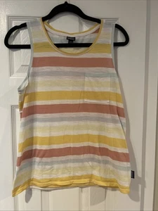 Patagonia Womens Size S Organic Cotton Striped Round Neck Sleeveless Tank Top - Picture 1 of 7