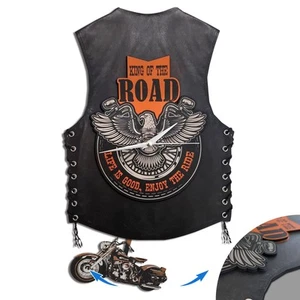 Motorcycle Swinging Wall Clock, Double Layer MDF Motorcycle Wall Art, Gifts f... - Picture 1 of 6