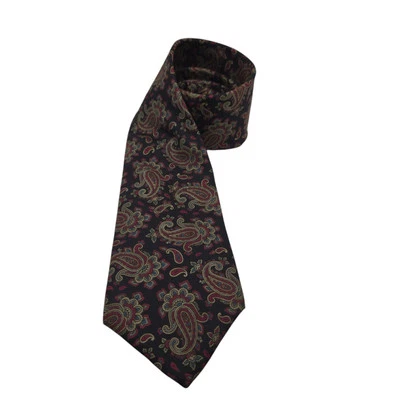 Don Loper Men's Vintage Neck Tie 100% Italian Silk Paisley Black Multi Color - Image 1 of 4