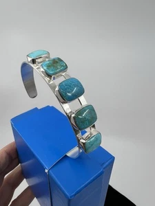 Jay King Mine Finds .925 5 Stone Turquoise Cuff Bracelet NIB 7" - Picture 1 of 10