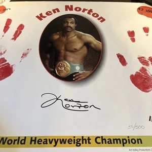 Ken Norton Boxing Hall Of Fame 17x22 Lithograph With Hand Prints Photos - Picture 1 of 24