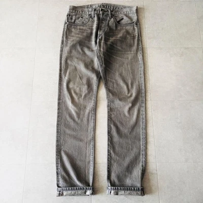 Jeans RRL Hechos en EE. UU. Ribete Denim Gris W29 L30 Calce Ajustado Orejas Rojas Foto 1 de 4