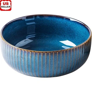Large Porcelain Salad Bowl Decorative Serving Bowl Soup Fruits Pasta Chips New - Picture 1 of 7