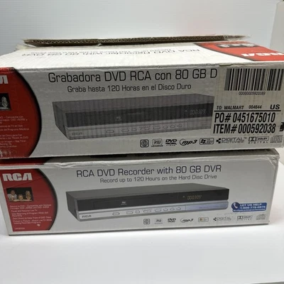 RCA DVD HDD Recorder DRC8030N 80GB Progressive Scan Remote AV Cables Tested Disc - Image 1 of 4