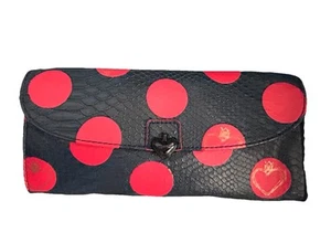 Vera Wang Princess "Born to Rule" Clutch Crossbody Handbag Polka Dots Blue Pink - Picture 1 of 23
