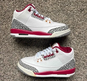 Nike Air Jordan 3 Retro Rojo Cardenal Talla 4 Juvenil (Talla 5.5 Para Mujer) - Imagen 1 de 7