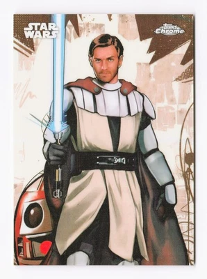 2025 Topps Chrome Star Wars #15 Obi-Wan Kenobi Galactic Graffiti Base Refractor - Image 1 of 2
