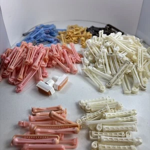 Vintage Toni Plastic Elastic Swing Arm Permanent Rollers Hair Perm Rods 265 Rods - Picture 1 of 8