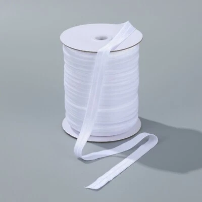 PARTY EARS 90 yards Elastic 1/2” White Fold Over FOE for Headband Clothing Wholesale Roll