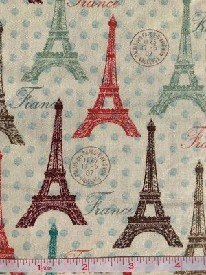 Paris Eiffel Towers in Color Quilt Fabric - Fat Quarter - Image 1 of 3