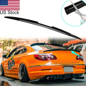 54'' Glossy Black Adjustable Rear Trunk Spoiler Wing For BMW E60 E90 330i Etc - Picture 1 of 14