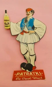 De colección GREEK PATRAIKI VINOS CARTÓN PUBLICIDAD TSOLIAS LETRERO SOPORTE GRECIA AÑOS 50 - Imagen 1 de 10