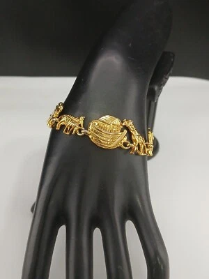 PREMIER DESIGNS NOAH'S ARK vintage gold tone intricate animal designs bracelet - Image 1 of 4
