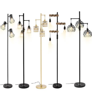 Modern Adjustable Standard Floor Lamp Living Room Reading Crystal Light Standing - Picture 1 of 26
