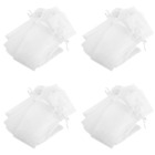 200Pcs White Drawstring Organza Folding Hand Fan Pouch Party Wedding Favor3403
