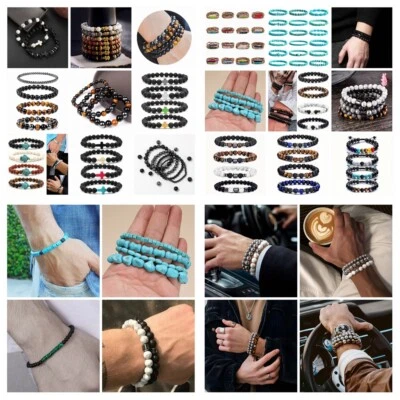Multi-layer Elastic Bracelet Triple Protection Bracelet Surfer Bracelet Set Gift - Image 1 of 4