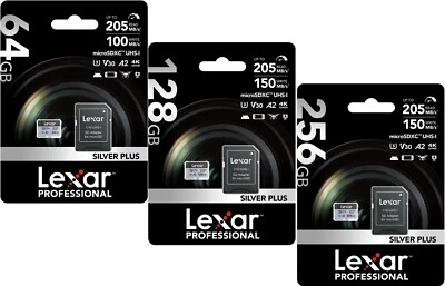 Lexar Professional SILVER PLUS microSDXC UHS-I U3 Karte 64GB 128GB 256GB