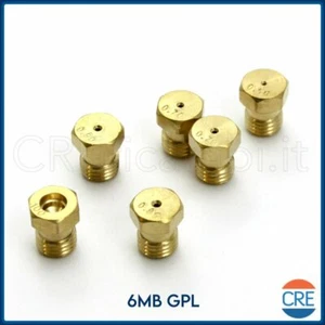Kit 6 Ugelli Iniettori Gas Bombola GPL 6MB Fornelli Piano Cottura Forno Cucina - Afbeelding 1 van 2
