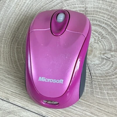 Microsoft Wireless notebook optical Mouse Tested Works. 3000 model usb pink - Image 1 of 4
