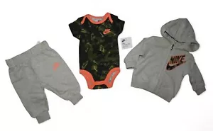 Nike Baby Boys 3 Piece Set Outfit Pants Bodysuit Hoodie Infant Newborn 3M NWT - Picture 1 of 3