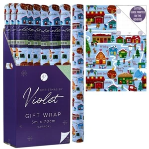 CHRISTMAS ROLLS 2 X3m VIOLET NORTH POLE GIFT WRAP 3M (XBV-148-GW)CHRISTMAS WRAP - Picture 1 of 1