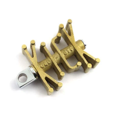 Paughco Moto Motorcycle Motorbike Old STF "Kick" Pedal Brass For Most H-D Models - Image 1 of 2