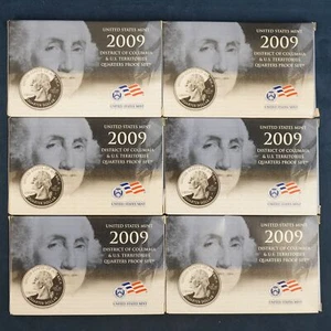 Lot of 6 2009-S US Mint DC & US Territories Quarter Proof Sets - Free Ship USA - Picture 1 of 4