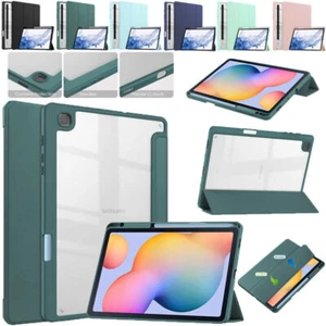 Clear Back Smart Case Stand Cover For Samsung Galaxy Tab S8 11" S7 FE Plus 12.4" - Picture 1 of 66