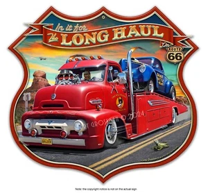 1953 FORD HOT ROD TRUCK on Route 66 Metal Sign by Larry Grossman - Picture 1 of 2