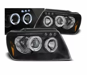 fari per CHRYSLER JEEP GRAND CHEROKEE 1999 2000-2005 angel eyes nero LHD - Bild 1 von 1
