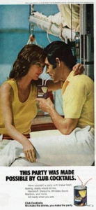 1972 Vintage Print Ad This Party Was made Possible By Club Cocktails Daiquiri - Picture 1 of 2