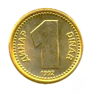 S-DS12 - Yugoslavia Group of 65 x 1 Dinara 1992 Uncirculated Coins ***Nice Group - Image 1 of 3