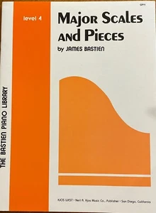 Libro de escalas y piezas mayores nivel 4 ~ James Bastien ~ Biblioteca de piano Bastien ~ NUEVO - Imagen 1 de 2