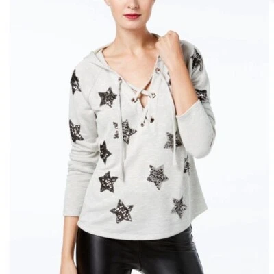 Sudadera con capucha Inc International Concept lentejuelas estrella talla M Foto 1 de 4