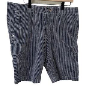 Tommy Bahama Men’s Bermuda Shorts Denim Blue Striped Size 36 Pockets - Picture 1 of 13
