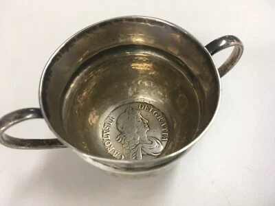1671 English Colonial silver cup nip King Charles II ½ Crown King Charles II  - Image 1 of 4