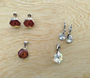 Lote de Joyas Vintage Plata de Ley 925 - 2 Pendientes y 2 Colgantes - Imagen 1 de 16