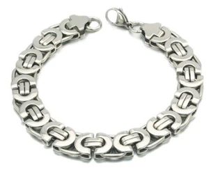Armband Königskette 8,5mm/11mm Breit Edelstahl Silber/Gold, 22cm Lang Herren - Bild 1 von 5