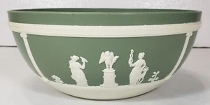 Vintage Green Jasperware Bowl, Plastic - Picture 1 of 4