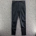AA Aperloth Black Stretch Pants Womens Sz L Faux Leather Jeans Lined Soft Fabric