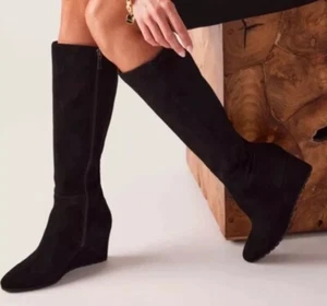 Anne Klein Valonia Womens Knee High Boots Black Suede - Picture 1 of 3