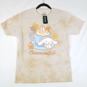Sanrio Cinnamoroll Tie Dye T-Shirt Adult Medium Latte Fall Leaves Hot Topic NWT - Picture 1 of 6