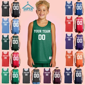Customized Jersey Personalized BASKETBALL Team Name Number MESH Reversible YOUTH - Picture 1 of 19