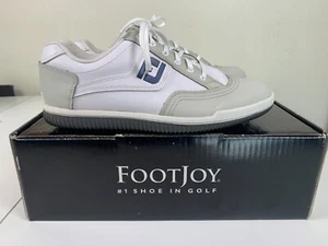 Footjoy Greenjoys Golf Shoes Men's Size 8.5 M Spikeless FJ 45309 White Gray - Picture 1 of 11