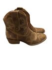 sterling river boots Distressed Slip On Brown Cowhide Leather Western  Size 10
