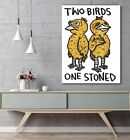 Funny Two Birds One Stoned Art Print Canvas Wall Art Pop Art Home Wall Decor