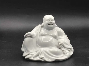 Vintage Blanc De Chine Porcelain Figurine Happy Buddha Statue 5.25" Perfect Gift - Picture 1 of 10