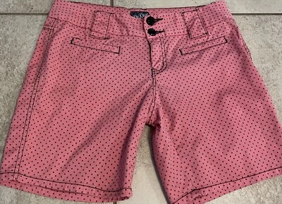 Pantalones Cortos Bebop Mujer Junior Talla 3 Rosa Con Lunares Negros Bolsillos Botones Foto 1 de 4