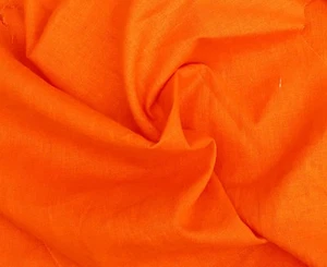 Bright Orange Cotton Linen Fabric by the Yard 11/17 - Picture 1 of 4